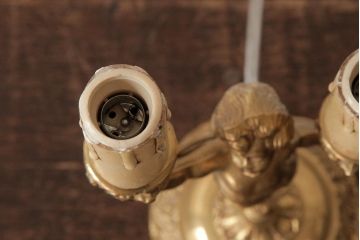 ヴィンテージ照明　フランスビンテージ　真鍮製　アンティークスタイルにおすすめのテーブルランプ(卓上ランプ、スタンドライト)(R-038228)