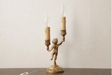 ヴィンテージ照明　フランスビンテージ　真鍮製　アンティークスタイルにおすすめのテーブルランプ(卓上ランプ、スタンドライト)(R-038228)