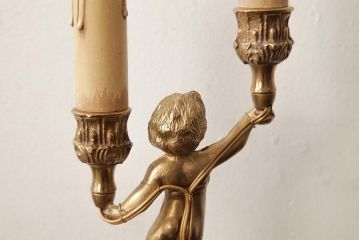 ヴィンテージ照明　フランスビンテージ　真鍮製　アンティークスタイルにおすすめのテーブルランプ(卓上ランプ、スタンドライト)(R-038228)
