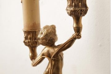 ヴィンテージ照明　フランスビンテージ　真鍮製　アンティークスタイルにおすすめのテーブルランプ(卓上ランプ、スタンドライト)(R-038228)