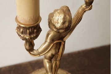 ヴィンテージ照明　フランスビンテージ　真鍮製　アンティークスタイルにおすすめのテーブルランプ(卓上ランプ、スタンドライト)(R-038228)