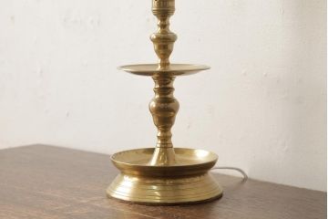 アンティーク照明　フランス　氷柱のような意匠が美しいガラスシェードのテーブルランプ(卓上ランプ、スタンドライト)(R-038230)