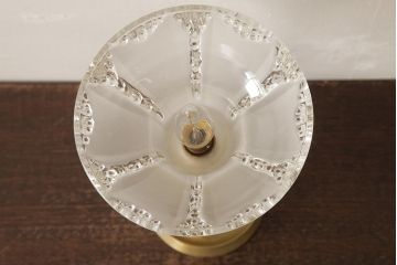 アンティーク照明　フランス　氷柱のような意匠が美しいガラスシェードのテーブルランプ(卓上ランプ、スタンドライト)(R-038230)