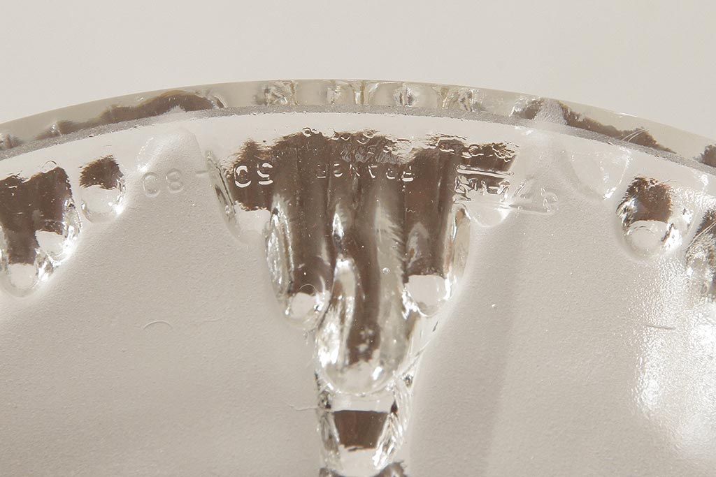 アンティーク照明　フランス　氷柱のような意匠が美しいガラスシェードのテーブルランプ(卓上ランプ、スタンドライト)(R-038230)