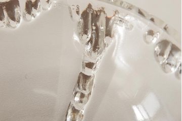 アンティーク照明　フランス　氷柱のような意匠が美しいガラスシェードのテーブルランプ(卓上ランプ、スタンドライト)(R-038230)