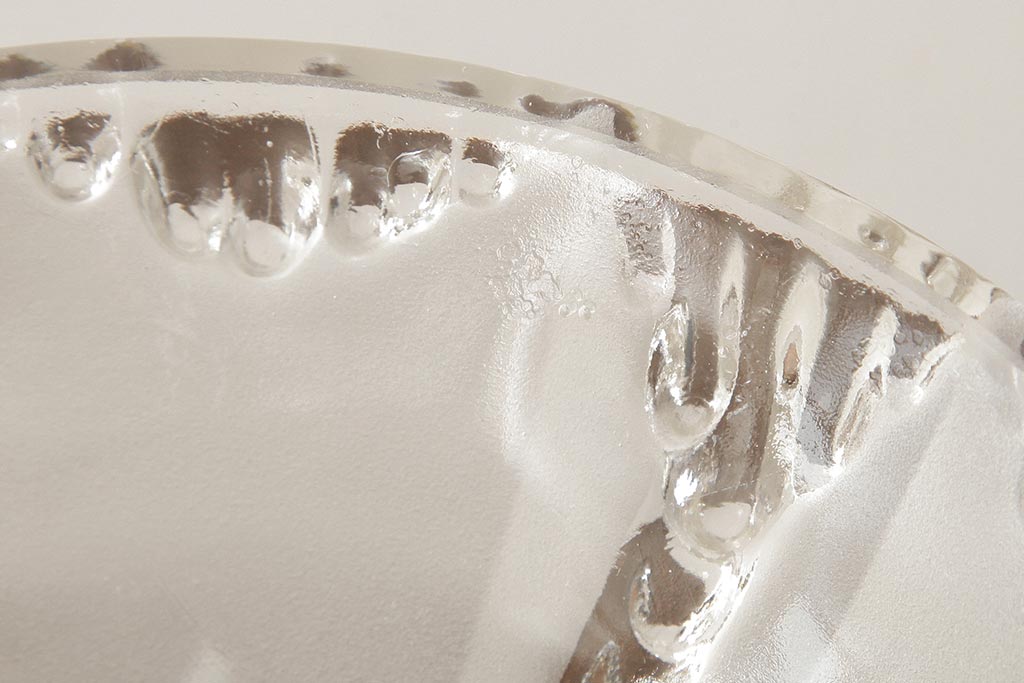 アンティーク照明　フランス　氷柱のような意匠が美しいガラスシェードのテーブルランプ(卓上ランプ、スタンドライト)(R-038230)