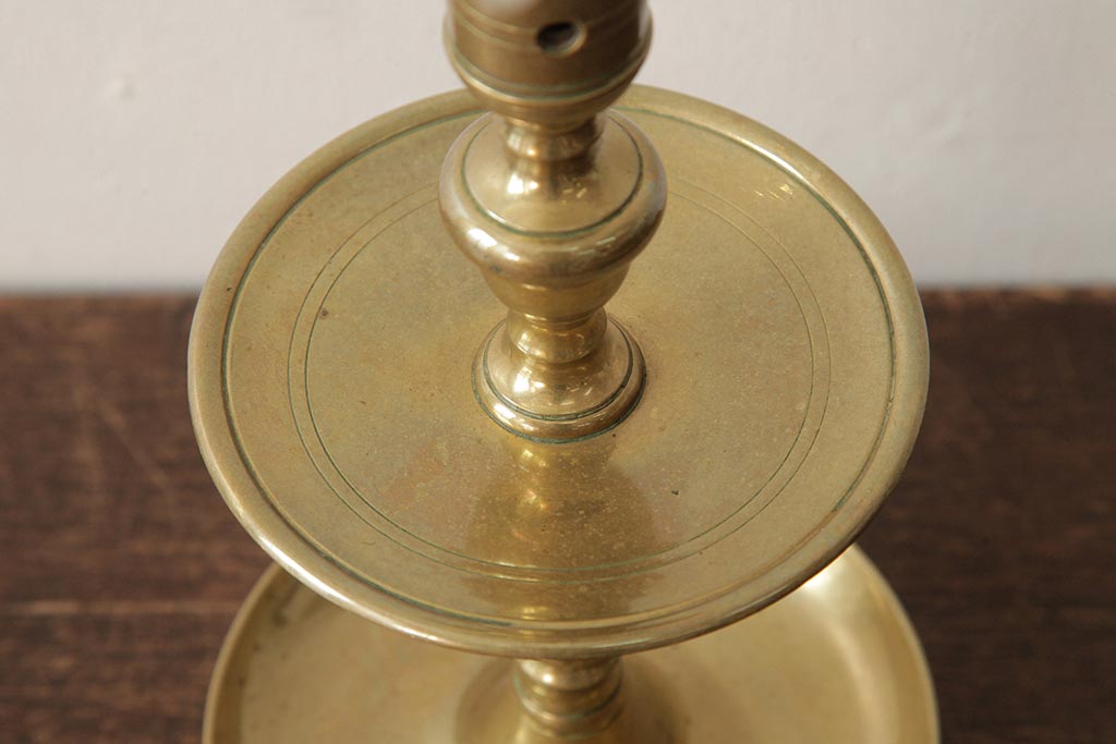 アンティーク照明　フランス　氷柱のような意匠が美しいガラスシェードのテーブルランプ(卓上ランプ、スタンドライト)(R-038230)