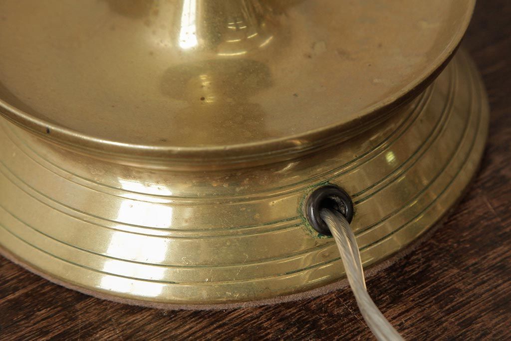 アンティーク照明　フランス　氷柱のような意匠が美しいガラスシェードのテーブルランプ(卓上ランプ、スタンドライト)(R-038230)