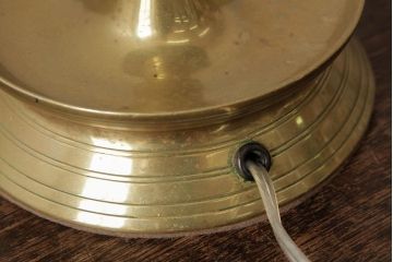 アンティーク照明　フランス　氷柱のような意匠が美しいガラスシェードのテーブルランプ(卓上ランプ、スタンドライト)(R-038230)