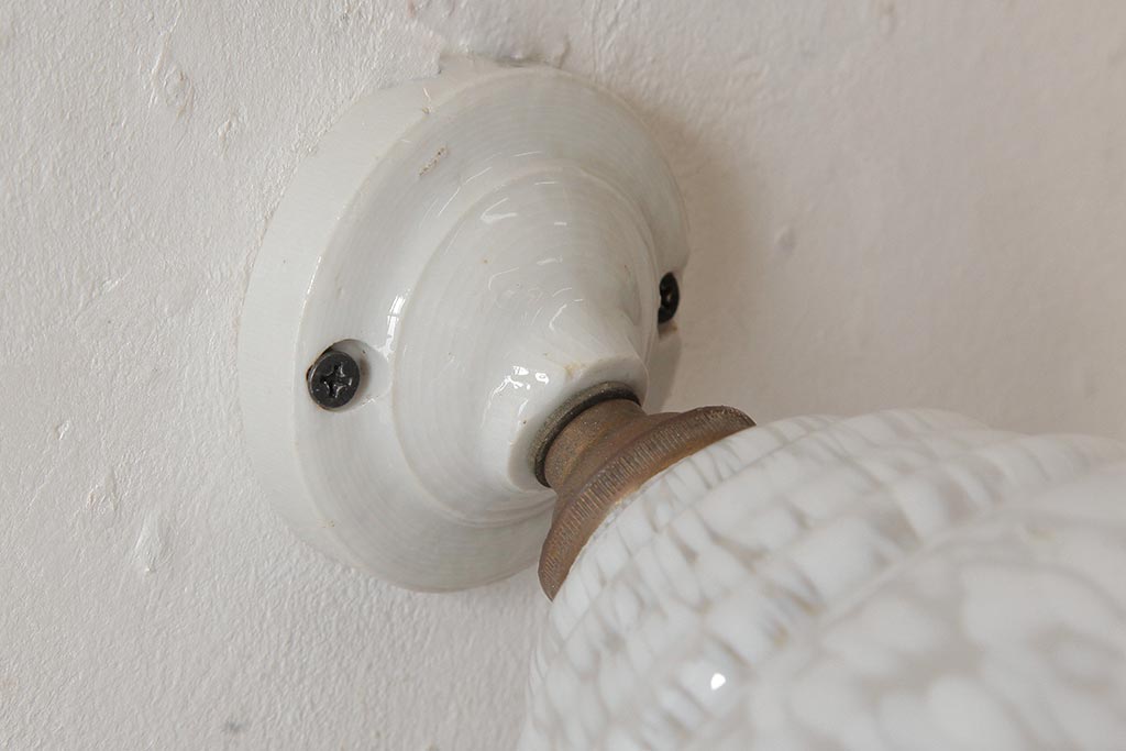 アンティーク照明　フランスアンティーク　マーブルガラスがおしゃれなウォールランプ(壁付け照明)(R-038231)