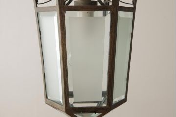 アンティーク照明　青銅製　重厚感のあるフレームのペンダントライト(天井照明)(R-038239)