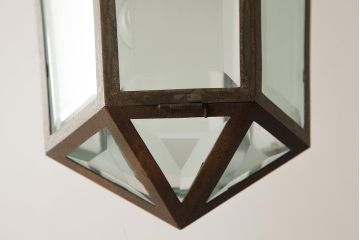 アンティーク照明　青銅製　重厚感のあるフレームのペンダントライト(天井照明)(R-038239)