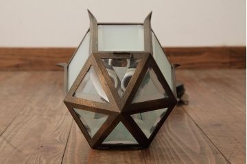 アンティーク照明　青銅製　重厚感のあるフレームのペンダントライト(天井照明)(R-038239)