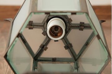 アンティーク照明　青銅製　重厚感のあるフレームのペンダントライト(天井照明)(R-038239)