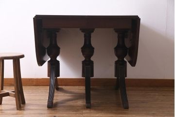 ヴィンテージ家具　イギリスビンテージ　マホガニー材　特大サイズ!　存在感たっぷりのバタフライテーブル(エクステンションテーブル)(R-038241)