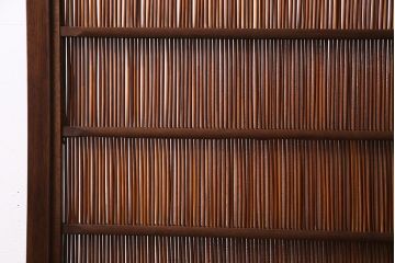 アンティーク家具　和製アンティーク　桑材・葦(ヨシ・アシ)　涼しげな衝立(つい立て、パーテーション)(R-038242)
