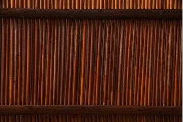 アンティーク家具　和製アンティーク　桑材・葦(ヨシ・アシ)　涼しげな衝立(つい立て、パーテーション)(R-038242)