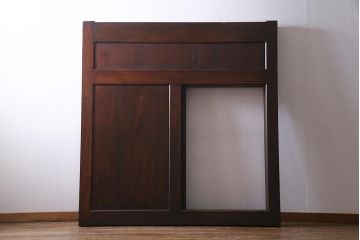 アンティーク建具　明治期　超ド級119kg!激レア品　 総ケヤキ材　くぐり戸が二重の珍しい極厚大戸(建具、蔵戸、引き戸、玄関戸)(R-038244)