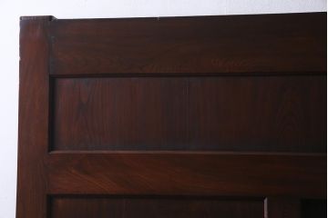 アンティーク建具　明治期　超ド級119kg!激レア品　 総ケヤキ材　くぐり戸が二重の珍しい極厚大戸(建具、蔵戸、引き戸、玄関戸)(R-038244)