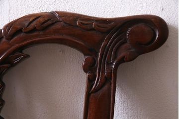 アンティーク家具　フランス　マホガニー材　繊細な彫りが上品な猫脚チェア(ダイニングチェア、椅子)(R-038246)