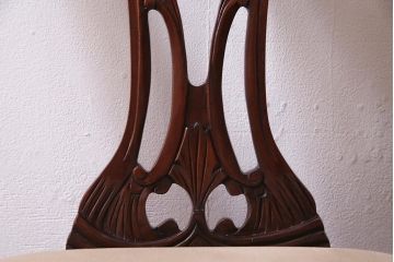 アンティーク家具　フランス　マホガニー材　繊細な彫りが上品な猫脚チェア(ダイニングチェア、椅子)(R-038246)