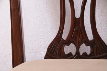 アンティーク家具　フランス　マホガニー材　繊細な彫りが上品な猫脚チェア(ダイニングチェア、椅子)(R-038246)