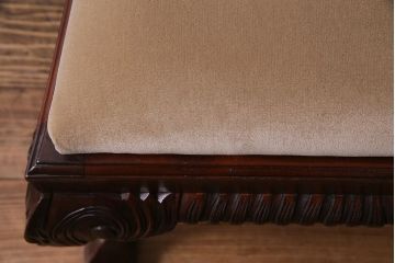 アンティーク家具　フランス　マホガニー材　繊細な彫りが上品な猫脚チェア(ダイニングチェア、椅子)(R-038246)