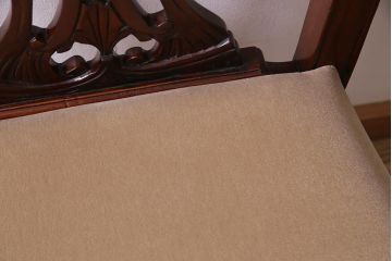 アンティーク家具　フランス　マホガニー材　繊細な彫りが上品な猫脚チェア(ダイニングチェア、椅子)(R-038246)