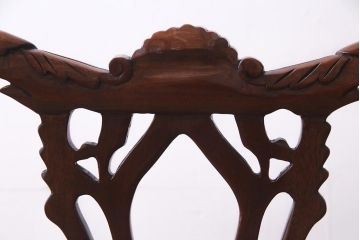 アンティーク家具　フランス　マホガニー材　繊細な彫りが上品な猫脚チェア(ダイニングチェア、椅子)(R-038246)