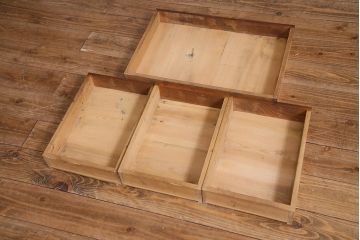 レトロ家具　昭和初期　民芸家具　味わい深い木肌が魅力の文机(片袖机、ローテーブル、座卓)(R-038247)