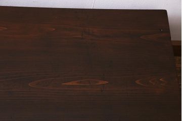 レトロ家具　昭和初期　民芸家具　味わい深い木肌が魅力の文机(片袖机、ローテーブル、座卓)(R-038247)