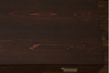 レトロ家具　昭和初期　民芸家具　味わい深い木肌が魅力の文机(片袖机、ローテーブル、座卓)(R-038247)