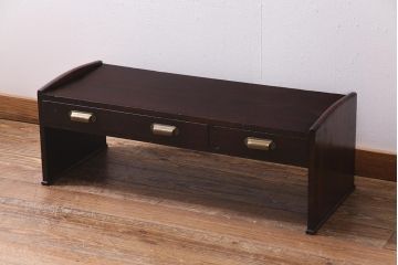 アンティーク家具　大正期　レトロな雰囲気漂う落ち着いた色味の文机(ローテーブル、座卓)(R-038248)