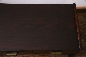 アンティーク家具　大正期　レトロな雰囲気漂う落ち着いた色味の文机(ローテーブル、座卓)(R-038248)