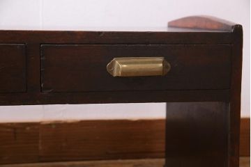 アンティーク家具　大正期　レトロな雰囲気漂う落ち着いた色味の文机(ローテーブル、座卓)(R-038248)