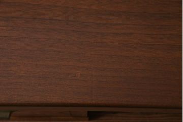 ビンテージ家具　和製ビンテージ　総くるみ無垢材　天板一枚板　杢目が美しい文机(両袖机、机、座卓)(R-038249)