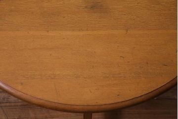 アンティーク家具　ナラ材　レトロなラウンドテーブル(コーヒーテーブル、カフェテーブル)(R-038250)