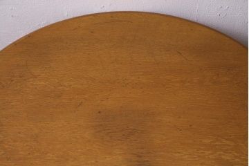 アンティーク家具　ナラ材　レトロなラウンドテーブル(コーヒーテーブル、カフェテーブル)(R-038250)
