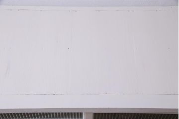 アンティーク家具　昭和初期　モールガラス　レトロな雰囲気のペイントがお洒落なサイドボード(収納棚、ガラス戸棚、キャビネット)(R-038251)