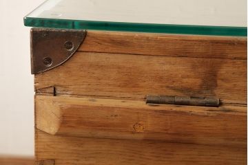 アンティーク家具　フランスアンティーク　パイン材　ブランケットボックスをリメイク!　木の風合いが味わい深いセンターテーブル(ローテーブル)(R-038253)