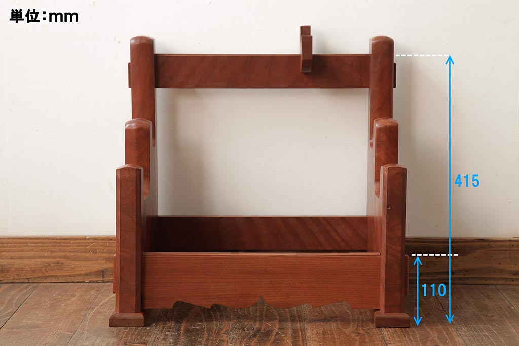 和製アンティーク　総ケヤキ材　重厚な雰囲気漂う台座(軸掛、飾り台)(R-038257)