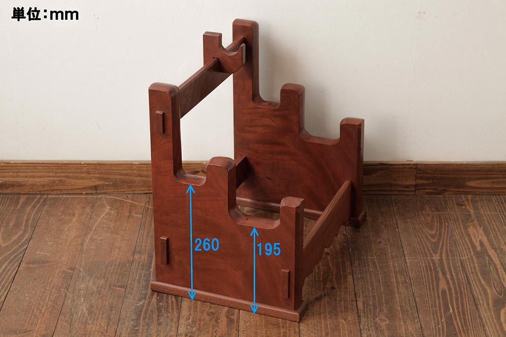 和製アンティーク　総ケヤキ材　重厚な雰囲気漂う台座(軸掛、飾り台)(R-038257)