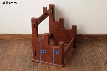 和製アンティーク　総ケヤキ材　重厚な雰囲気漂う台座(軸掛、飾り台)(R-038257)