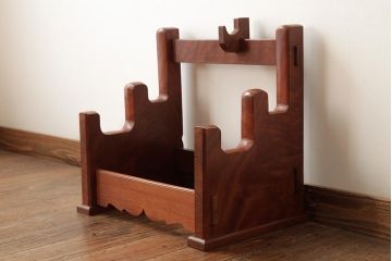 和製アンティーク　総ケヤキ材　重厚な雰囲気漂う台座(軸掛、飾り台)(R-038257)