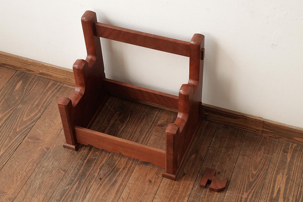 和製アンティーク　総ケヤキ材　重厚な雰囲気漂う台座(軸掛、飾り台)(R-038257)