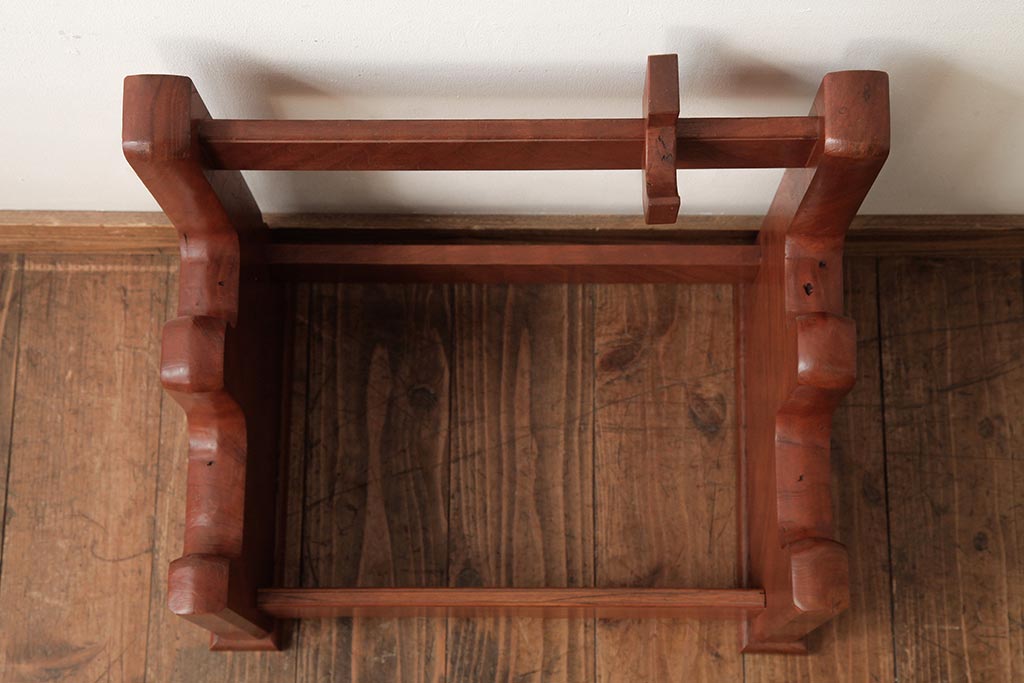 和製アンティーク　総ケヤキ材　重厚な雰囲気漂う台座(軸掛、飾り台)(R-038257)