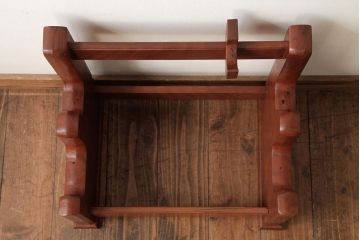 和製アンティーク　総ケヤキ材　重厚な雰囲気漂う台座(軸掛、飾り台)(R-038257)