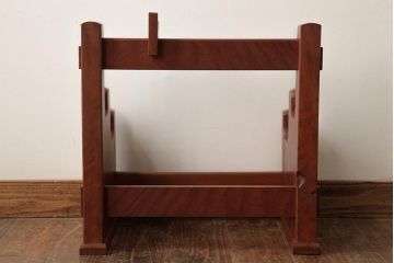 和製アンティーク　総ケヤキ材　重厚な雰囲気漂う台座(軸掛、飾り台)(R-038257)