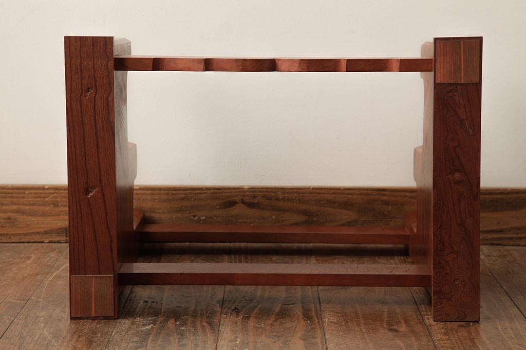 和製アンティーク　総ケヤキ材　重厚な雰囲気漂う台座(軸掛、飾り台)(R-038257)