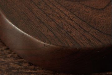 アンティーク雑貨　和製アンティーク　総ケヤキ材　なめらかで味のある丸盆(トレー、お盆)(R-038261)